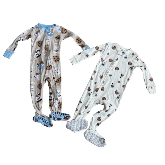 Carter’s Honest Cookie and Milk Pajamas Sleeper Set 2PC Baby Girl Boy 12M NWT - Picture 1 of 5